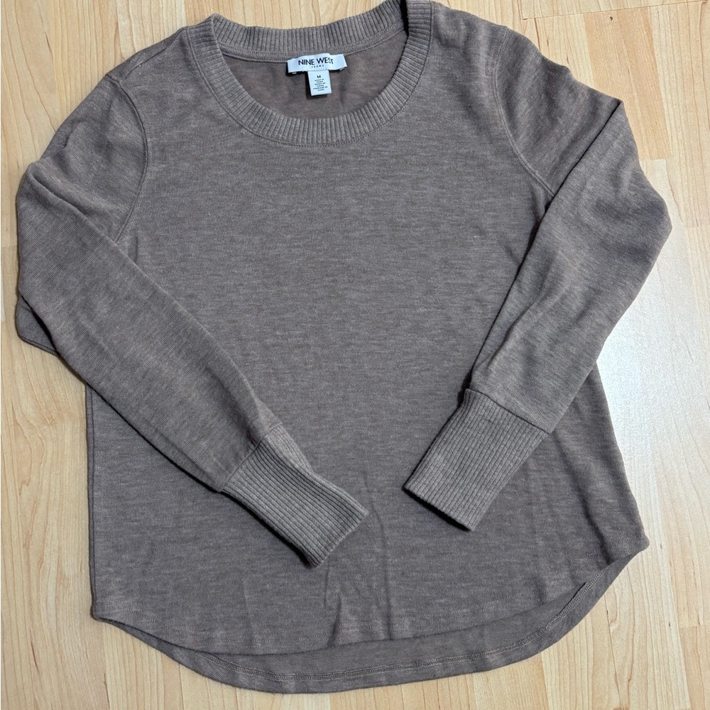 Nine West Taupe Long Sleeve Top